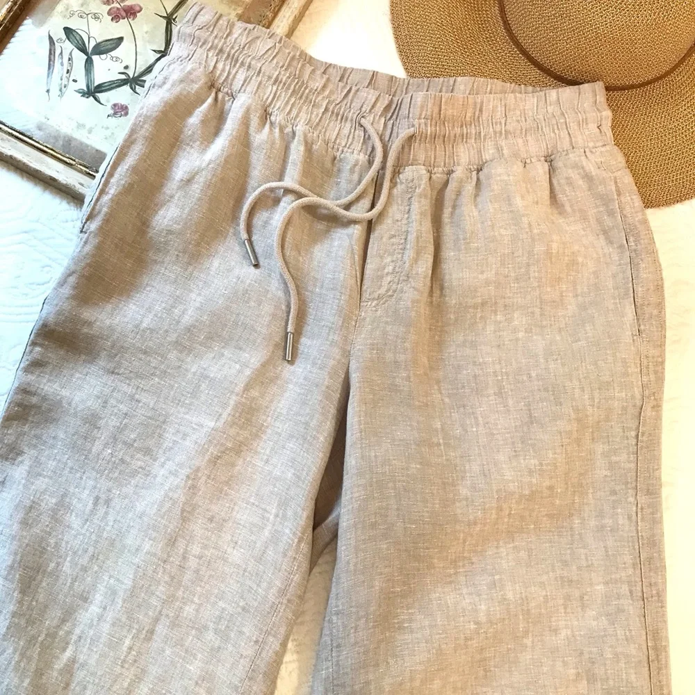 Quince 100% European Linen Wide Leg Pants in Flax
